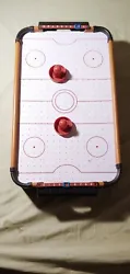 Portable Mini Air Hockey Table Top Game, Battery Operated, Air Powered 2 paddles. Missing the pucks. Available to buy...