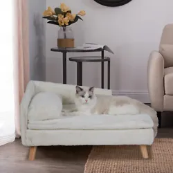 Pet Sofa Bed Snuggle Lounge Elevated Dog Cat Bed w/ Cushion for Small/medium Pet.