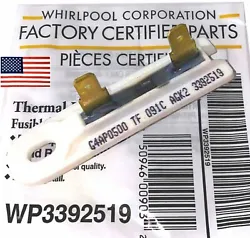 Upgrade your Whirlpool dryers safety with the WP3392519 Factory OEM Genuine Whirlpool Dryer Thermal Fuse. This...