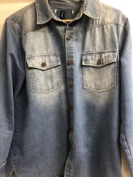 Rare Virgil Abloh Off-White Denim Shirt Jacket Size Large Authentic.  2016 Collection heavy Denim Shirt...