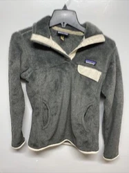 Patagonia Fleece 1/4 sweatshirt Gray Soft Fuzzy Casual Size X-Small G334.