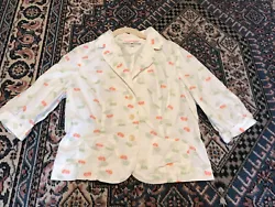 Womens Tommy Hilfiger Size Large White Jacket Allover Cherry Leaf Print Pockets. Condition is Pre-owned. Shipped with...
