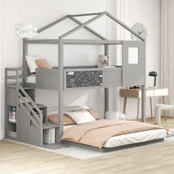 ④ [ With Blackboard ] This bunk bed includes a blackboard which you can decorate with your imagination and...