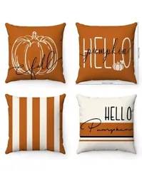 Add a touch of autumn to your home decor with this modern linen pillowcase from Pillow Décor. The solid orange color...