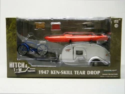 Greenlight: 18420. 1947 Ken-Skill Tear Drop Hitch & Tow Trailer w/ Accessories. 1:24 Scale Die Cast Model. Value Added...