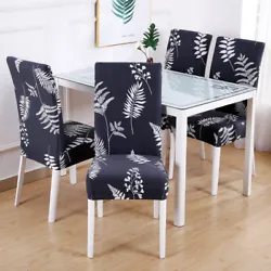 【Premium Dining Chair Slipcovers】Made of high quality polyester-spandex material featuring two-way high stretchy...