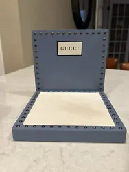 GUCCI Store Display Countertop Stand Advertisement Glasses/Fragrance Blue Plush.
