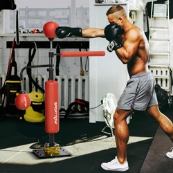 The speed bag and boxing bag benefit velocity and muscle elasticity. ● Color: Jet Black and Electric Red.
