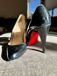 Used Christian Louboutin Decollete pumps in size 39. Pre loved with lots of little nicks and dings, but structurally...
