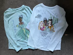 2 Brand NEW Jumping Beans Limited Edition Collection Long Sleeve Princess T-Shirts - Featuring Belle, Tiana &...