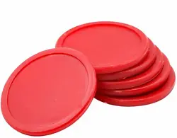 Red Air Hockey Pucks. Pucks Only. We also provide expedited service at a low price. Color: Red，Hard and not brittle...