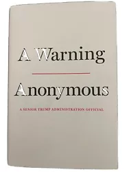 A Warning By Anonymous (Miles Taylor) Hardcover Hardback Like New First Edition.