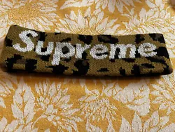 Supreme New Era Big Logo Headband Leopard Print. Condition is Pre-owned. Shipped with USPS Ground Advantage.
