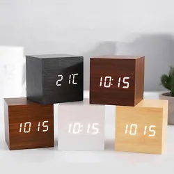 It also works in voice mode. This designer LED digital alarm clock is made of imitation wood and its face is enclosed...