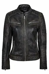 This fabulous sensational excellent quality real leather jacket is made with soft lambskin. Slimfit Leather Jacket....