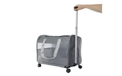Size: pet carrier bag 19.6in (L) x 11.8in (W) x 13.8in (H); pet carrier trolley with handle extended: 24.8in (L) x...