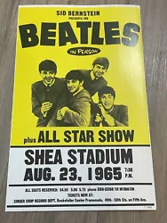 The Beatles Cardboard Show Poster Shea Stadium 1965 Concert Poster the All Star. Honestly not sure if it’s a...