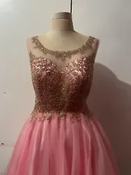 Juliet fashion bridesmaids cocktail party short quinceanera dress. Color: light pink/ gold. This dress is available in...