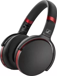 Sennheiser - HD 458BT Wireless Noise Cancelling Headphones (HD 458BT Exclusive) - Black/Red. Audio Cable. USB-C...