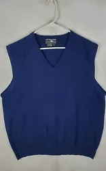Saks Fifth Avenue Sweater Vest Mens Extra Large Blue 100% Cashmere.
