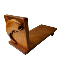 Vintage Fish Hand-Crafted Wood Slanted/Angled Tabletop Bookshelf Rack.