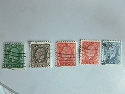 SERIE 5 TIMBRES CANADA ANCIENS ANNEE 1932. 1 CENT /2 CENTS / 2TIMBRES 3 CENTS / 5 CENTS. A LEFFIGIE DE GEORGE V.