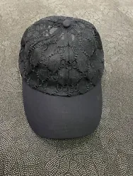 Gucci black lace mesh adjustable cap.