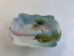 Vintage Noritake M Green mark Hand Painted trinket Bowl tray. Has some wear of gold edge.comes as is,as pictured.
