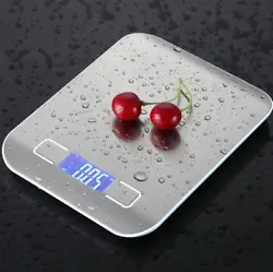 Digital Kitchen Scale 10kg Stainless Steel Panel USB Charging Precise Small Platform Scale Portable Multifunction LCD...