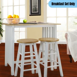 The 3-Piece Solid Wood Pub-Style Breakfast Cart Set is perfect your apartment, smaller kitchen, or breakfast nook. The...