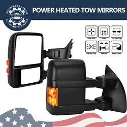 For 1999-2007 Ford F-250 F350 F450 F550 Super Duty. Power Heated Tow Mirrors for 99-07 Ford F250 - F550 Super Duty Turn...