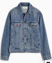 The jean jacket, perfected: Sized to layer, Madewells laid-back trucker style has classic detailing and deep interior...