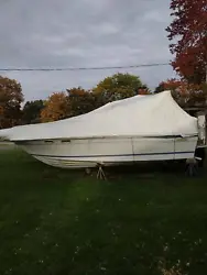 1987 Bayliner 28. Located at Troy, NY 12180. No trailer. Not fit on normal trailer. Unless otherwise stated, trailer is...