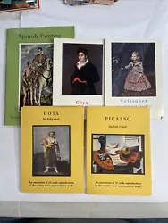 Goya Picasso 19 Full Color Prints Velasquez Print Booklets. The two yellow items have colored prints and the white...