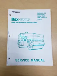 RexWorks SP400 Double Drum Vibratory Roller Parts Manual (Manual No. 500).