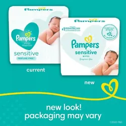 Pampers Sensitive Water Based Baby Wipes Unscented 16 Pop-Top Packs.