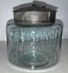 Antique Early Blown Glass Country Storage Apothecary Jar 4.5