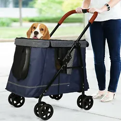 Front universal wheels and rear wheels with brake included for easy parking, as well as 2 safety leash inside to keep...