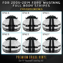 Rally Racing Stripes Graphic Overlay Vinyl Decal For 2005-2014 Ford Mustang - Choose Style & Color. Solutions_247...
