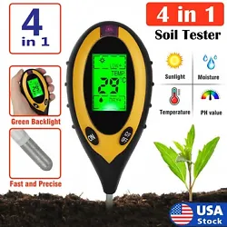 🌱 4 in 1 Function: This is a 4-in-1 multifunctional soil tester. Working Humidity: 5% ~95% RH Non-Condensing.