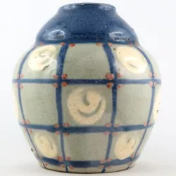 Jolie céramique ancienne, vase en terre cuite vernissée, a ttribué à Elchinger Fils, Soufflenheim, Alsace....