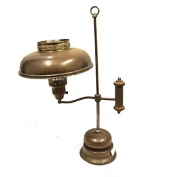 Large converted gas lamp with a solid brass body. ~24