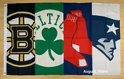 Boston Teams Bruins, Celtics, Red Sox, Patriots 3x5 ft Flag. •Made of light weight polyester (see-through if flown)....