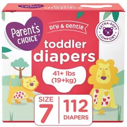 Parents Choice Comfortable Soft Breathable Fragrance Free and Wetness Indicator Diapers Size 7 112 Count. We proudly...