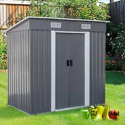 【SPACIOUS STORAGE SPACE】The outdoor metal shed with dimensions of 72