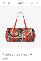Unused HERMES PARIS Orange Cavalcadour Airsilk Duffel 44 Travel Bag. Hermes duffle bag in technical 