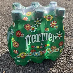 Takashi Murakami X Perrier Carbonated Mineral Water 6 Pack. Shipped with USPS First Class.Plastic on some packaging is...