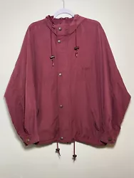 Vtg Northern Reflections Logo Maroon Hooded Windbreaker Full-Zip Jacket Sz M• Hooded, Drawstrings, Embroidery,...