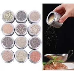 Strong magnets keep the spice tins from sliding making it easier for sprinkling and pouring. The transparent plastic...