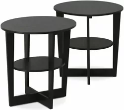 This set of 2 side sofa tables beautifully complete the design of your room. Featuring a modern style, this end table...